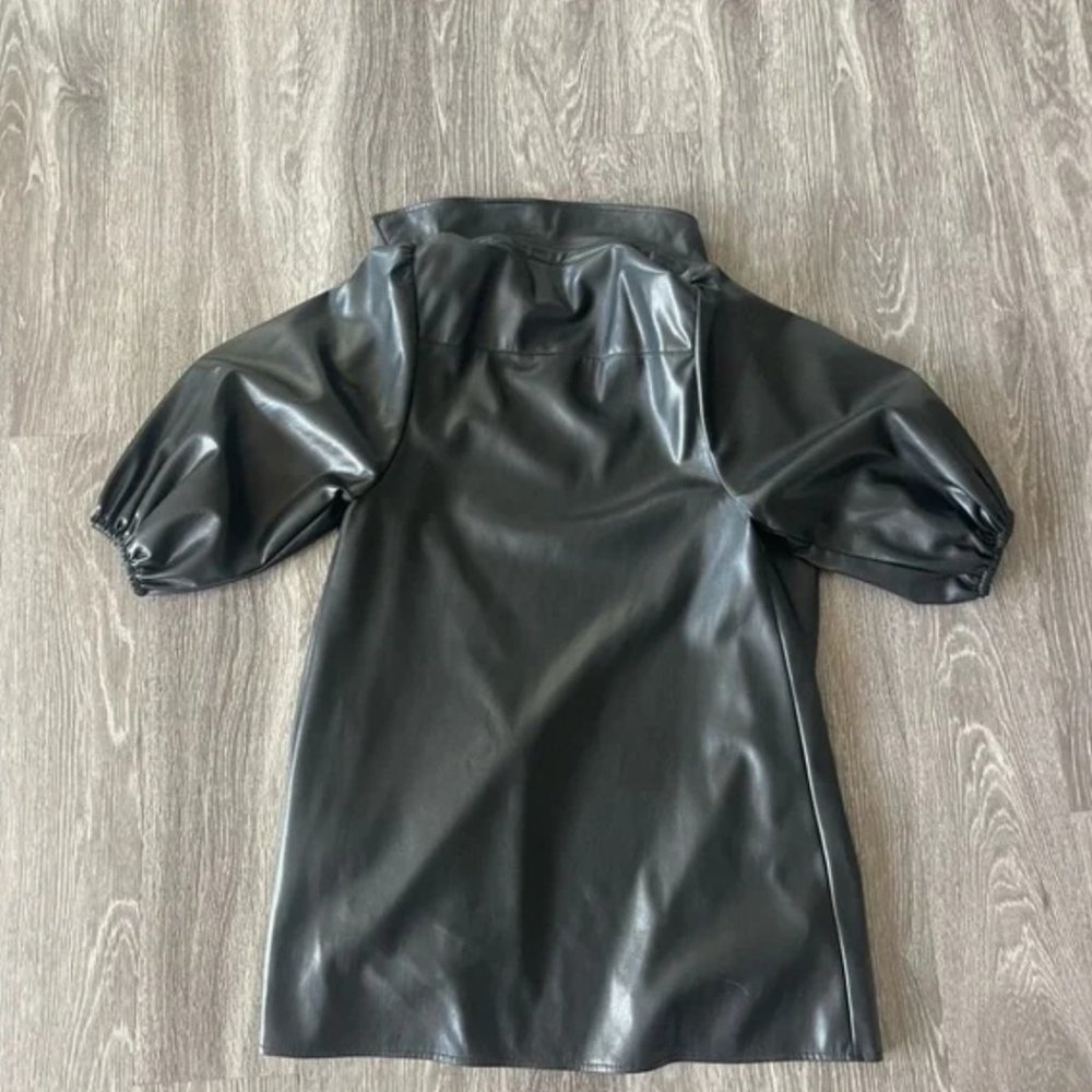 Zara Faux Leather Flowy Jacket - Picture 6 of 8